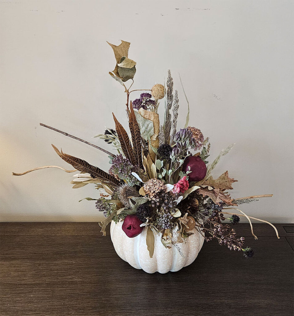 White Dried Flower Arrangement